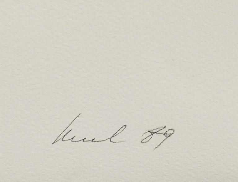 RAUL MEEL, färgserigrafi med konstnärens handavtryck direkt på pappret, signerad -89 och numrerad 20/60.