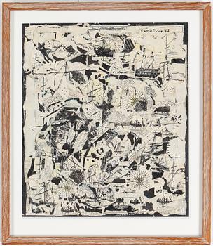 Harry Booström · HARRY BOOSTRÖM, collage, signerad och daterad -65.