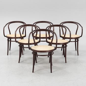 Michael Thonet, six bent-wood and rattan 'No 30´chairs, TON.