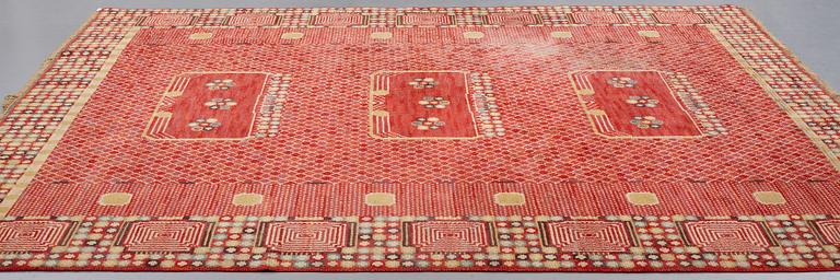 Barbro Nilsson, MATTO, "Krabban", knotted pile, ca 334 x 296 cm, signed AB MMF BN.