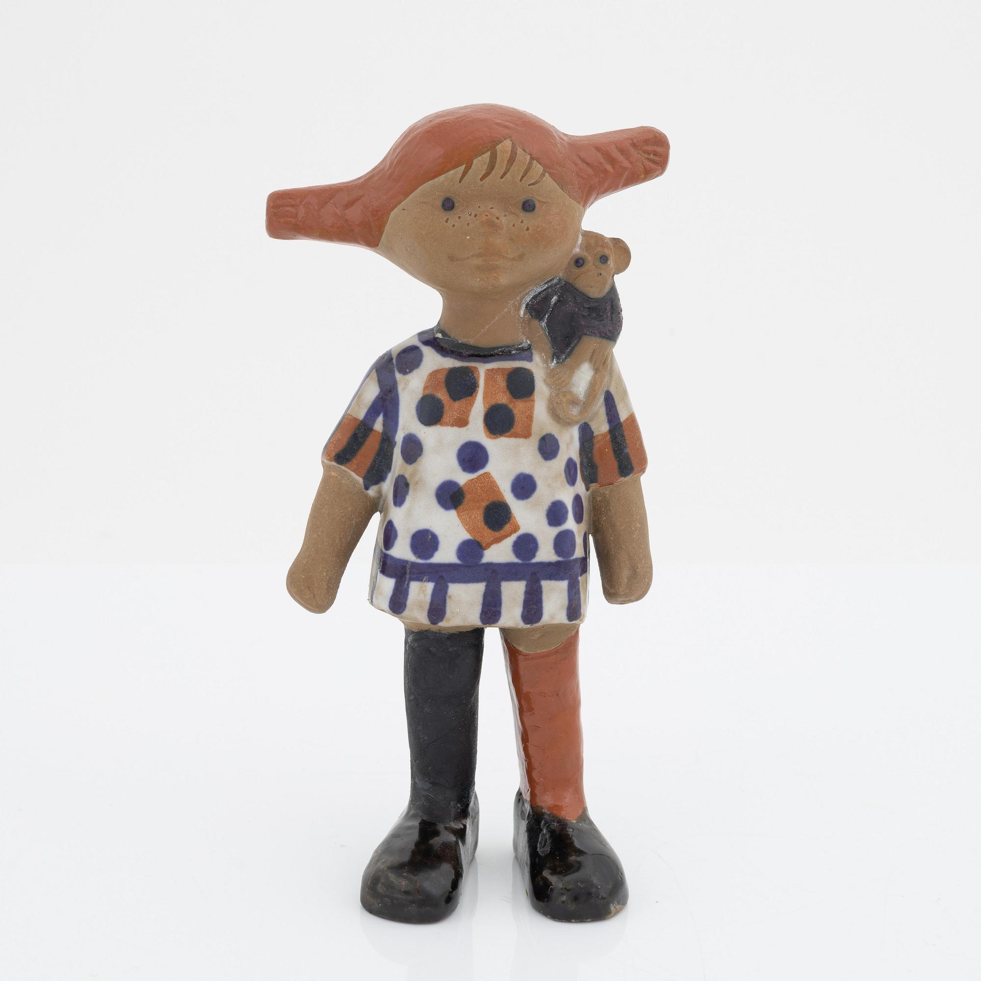 Lisa Larson, figurin, stengods, "Pippi långstrump", Gustavsberg.