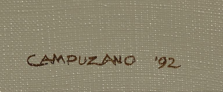 Enrique Campuzano, acrylic on canvas, signed and dated '92.