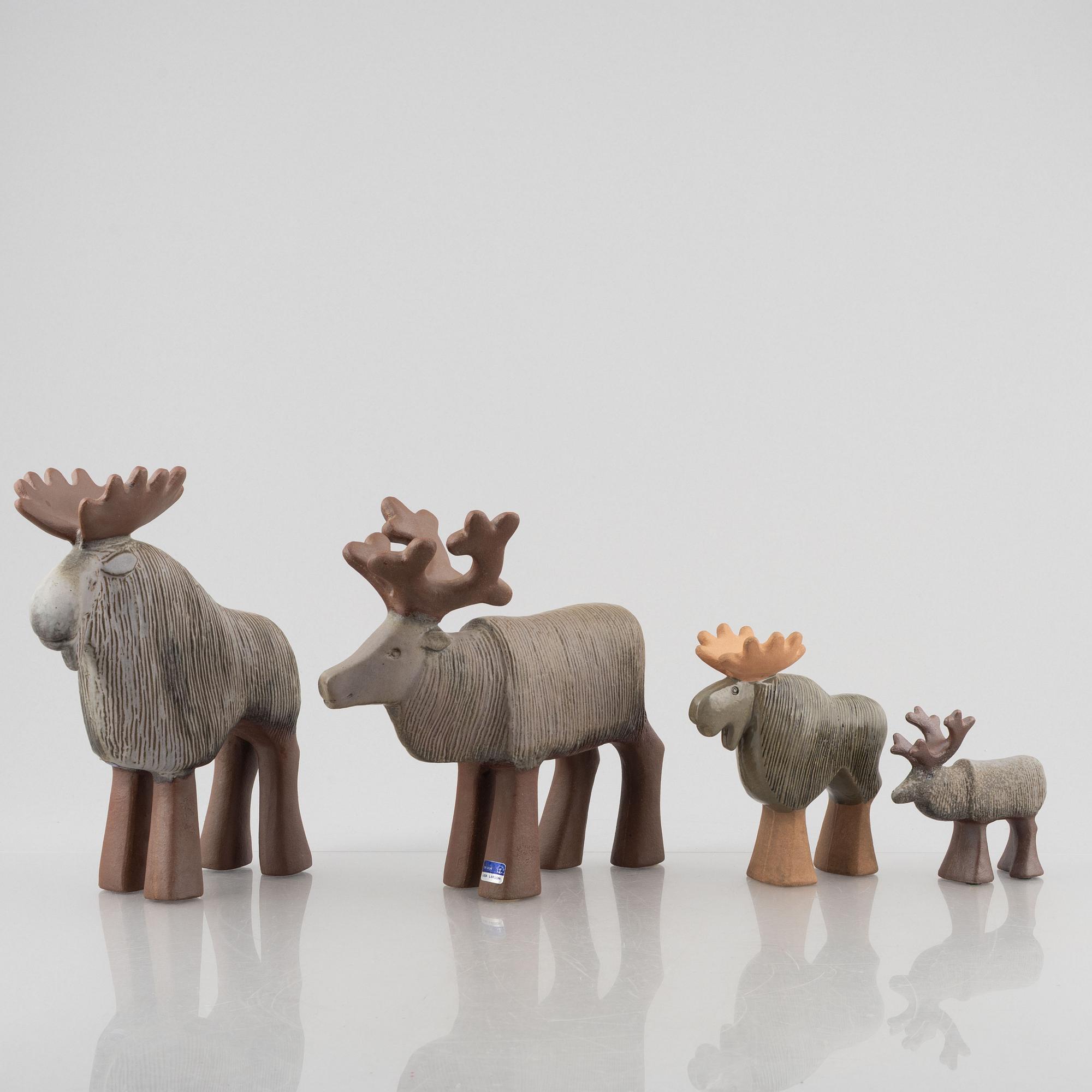 Lisa Larson, figuriner, 4 st, ur serien "Skansen", Gustavsberg.