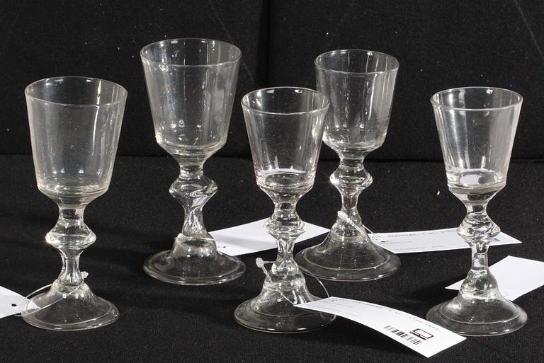 SPETSGLAS, 5 st. 1700/1800-tal.