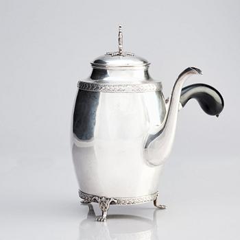 A Swedish early 19th century silver coffee-pot, mark of Johan Petter Grönvall, Stockholm 1818.