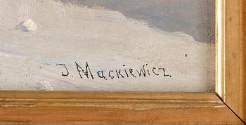 OKÄND KONSTNÄR 1800/1900-TAL, olja på duk, signerad J. Mackiewicz.