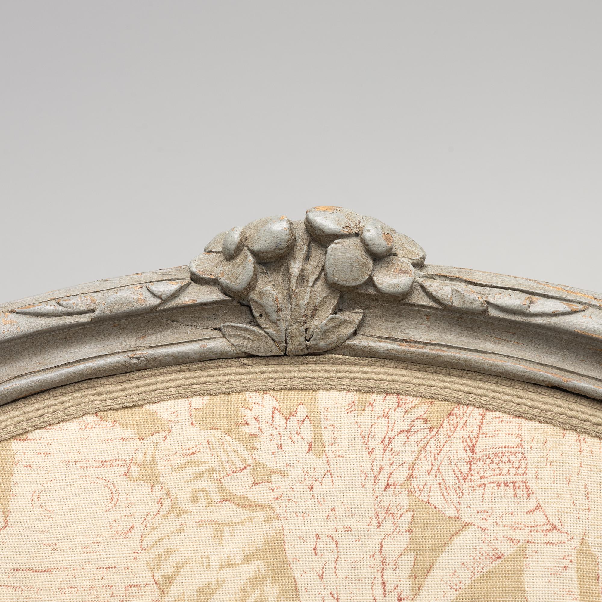 Bergeres, a pair of similar, Louis XV, signed J.C. Briois (active in Paris 1766-1782).