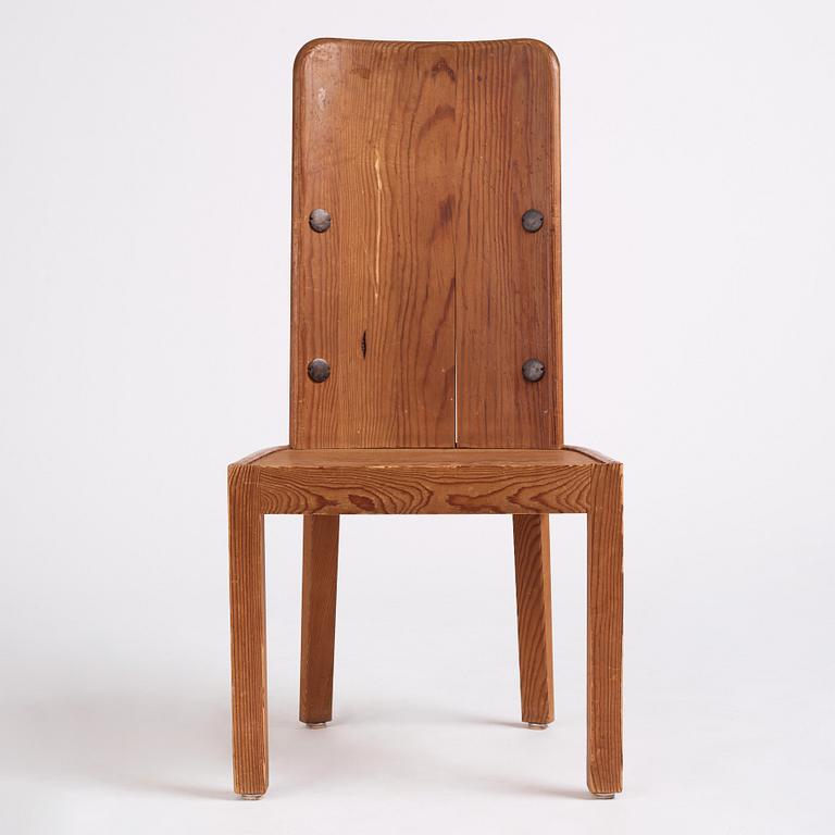 Axel Einar Hjorth, a stained pine 'Lovö' chair, Nordiska Kompaniet, Sweden 1930s.