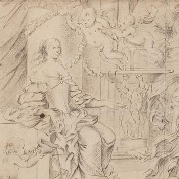 JAN MYTENS, hans krets. Osignerad. Bildyta 24 x 35,5 cm.