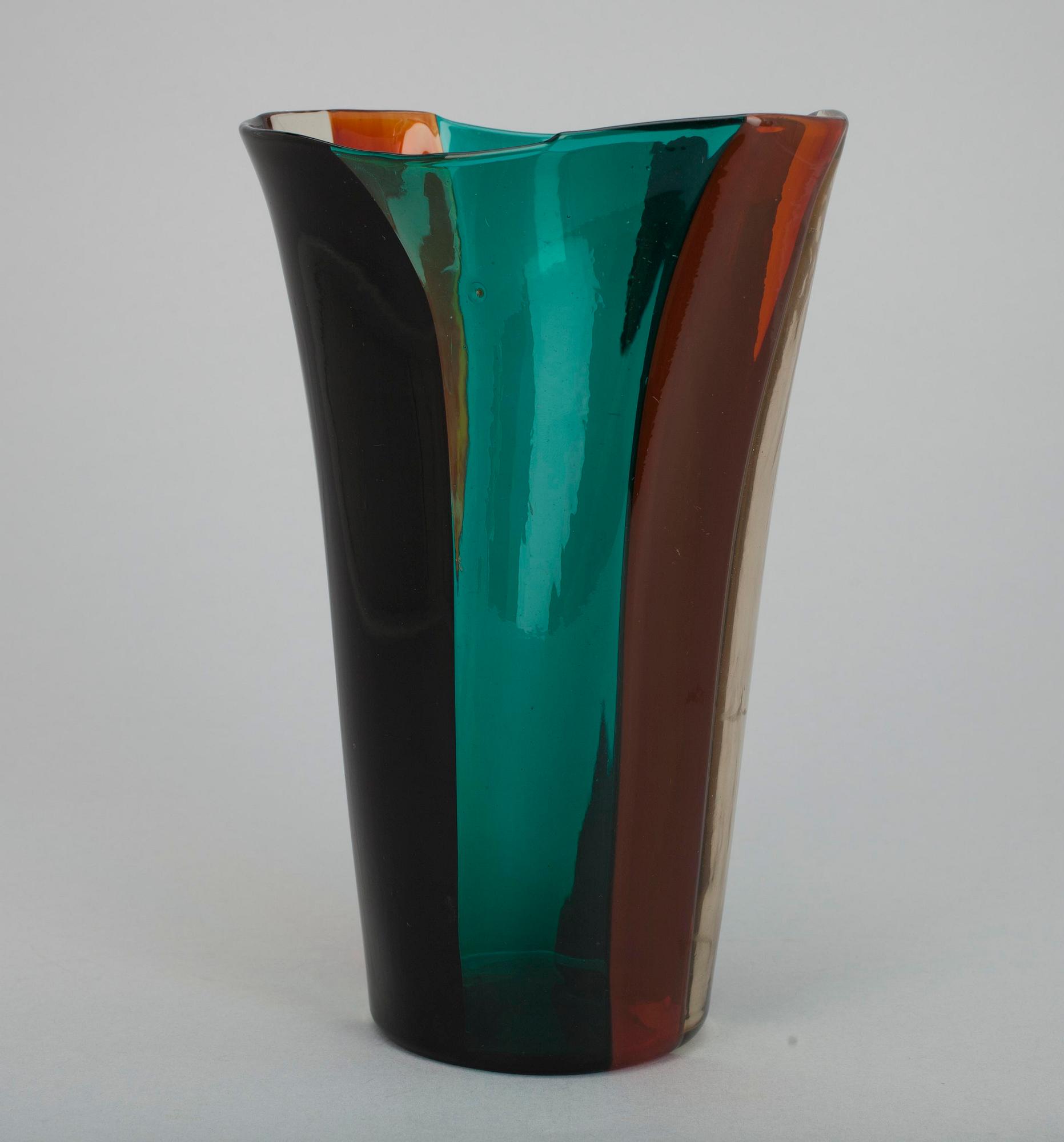 VAS, Fasce verticale, Venini Murano, design Fulvio Bianconi, Italia, sign. 1950-tal.
