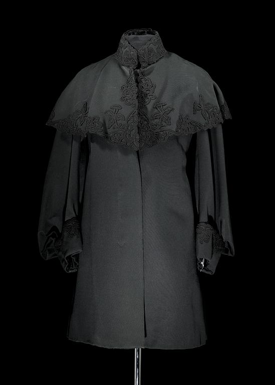 A late 19th cent black wool coat.