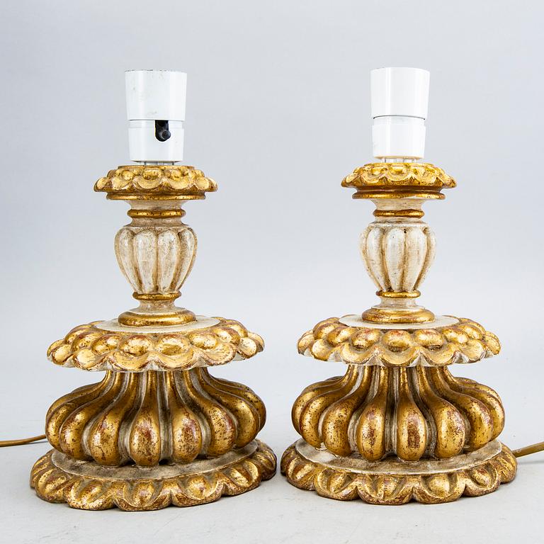 A set of four table lamps from Paoletti, Firenze Italy, second half of 20th century.