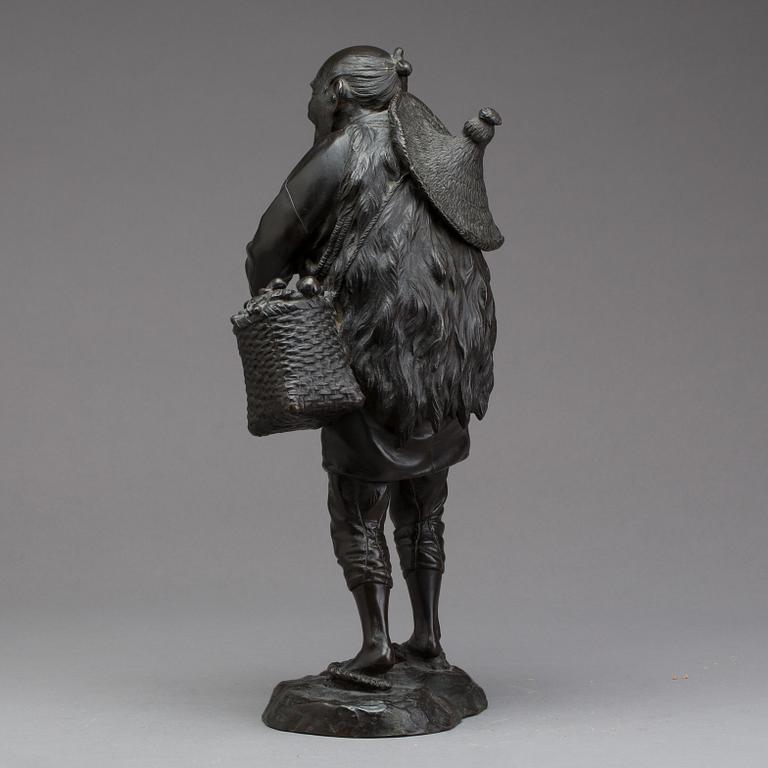 FIGURIN, brons, signerad, Japan, 1900-talets början.