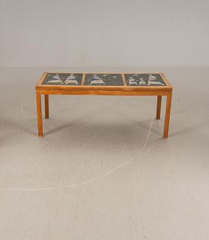BORD, Åke Holm, med stengodsinläggningar, signerade, Höganäs, 1960-tal.