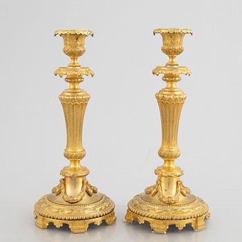 A pair of candlesticks, late 19th Century.