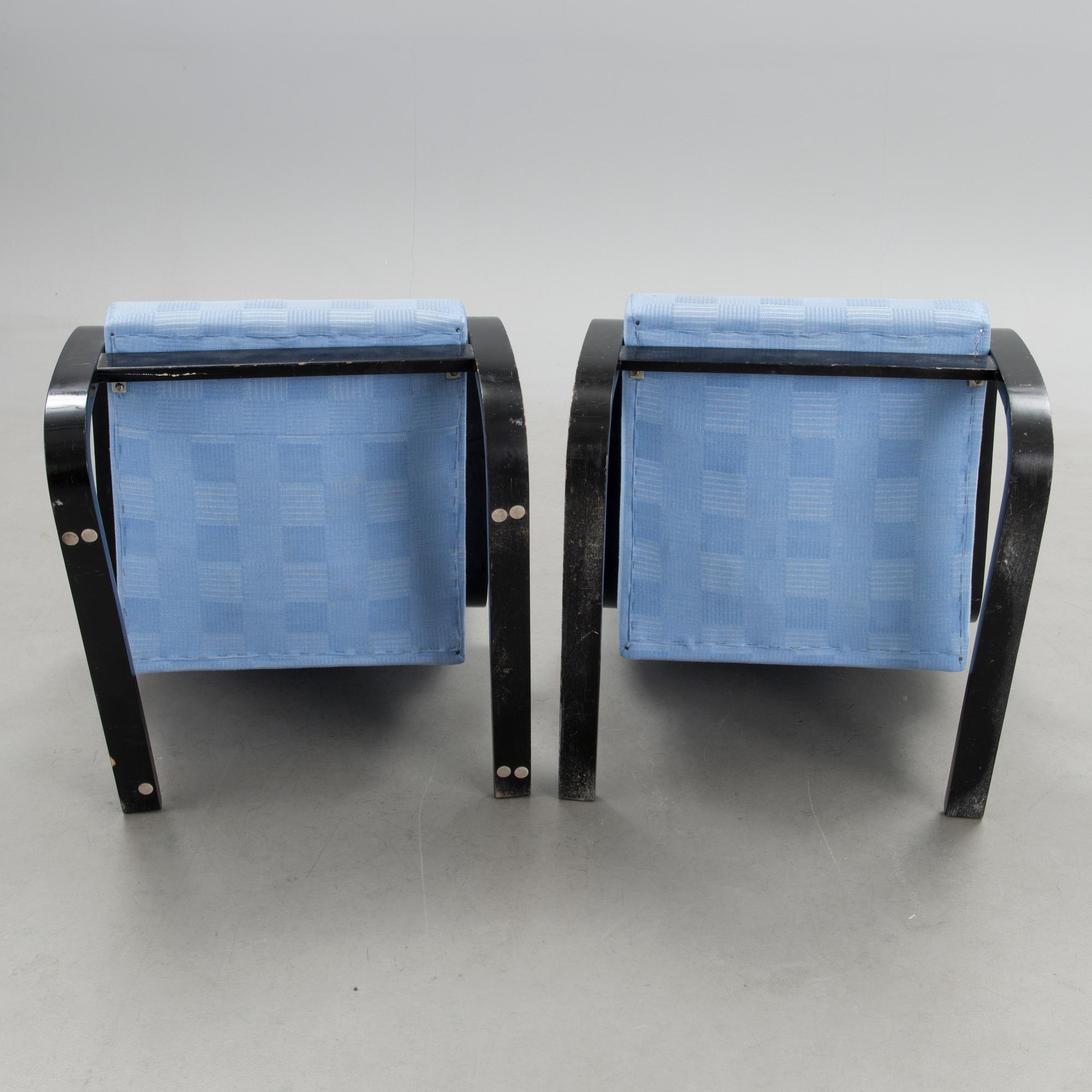 A pair of mid 20th century '36/401' armchairs for Artek, Finland.