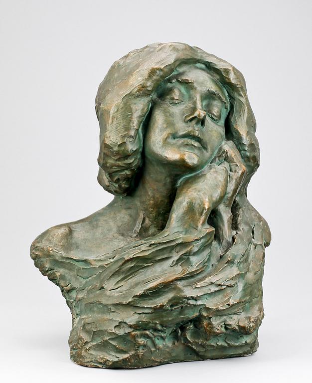 ALICE NORDIN, skulptur, "Andante Patetico", bronserad gips, 1919.