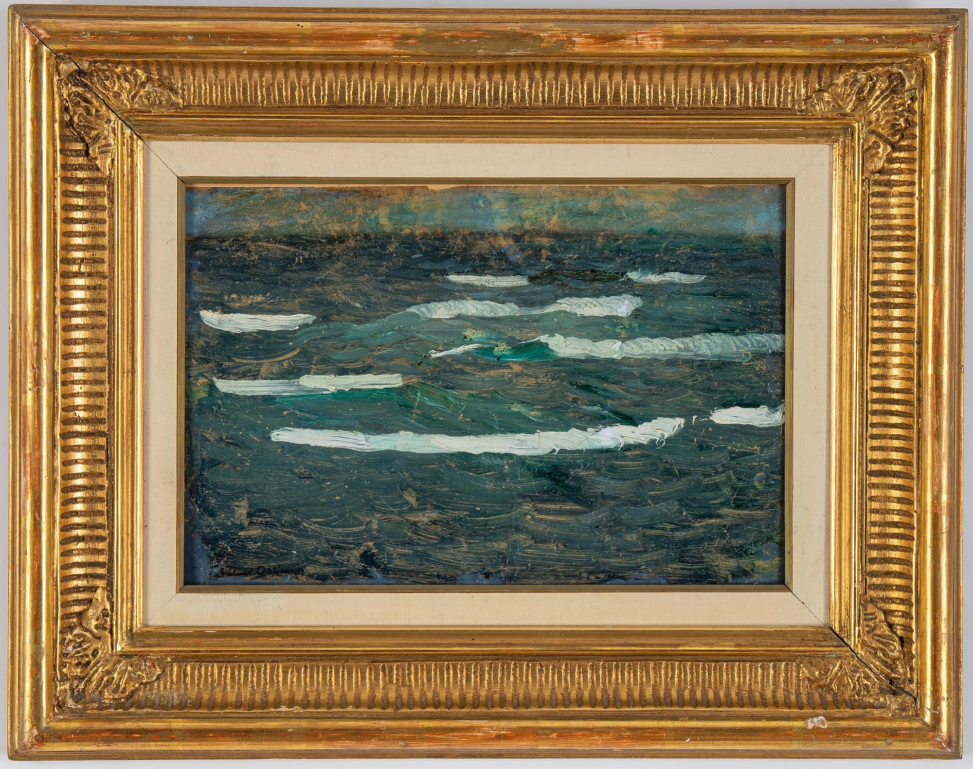 Helmer Osslund, oil on grease proof paper on panel, signed.
