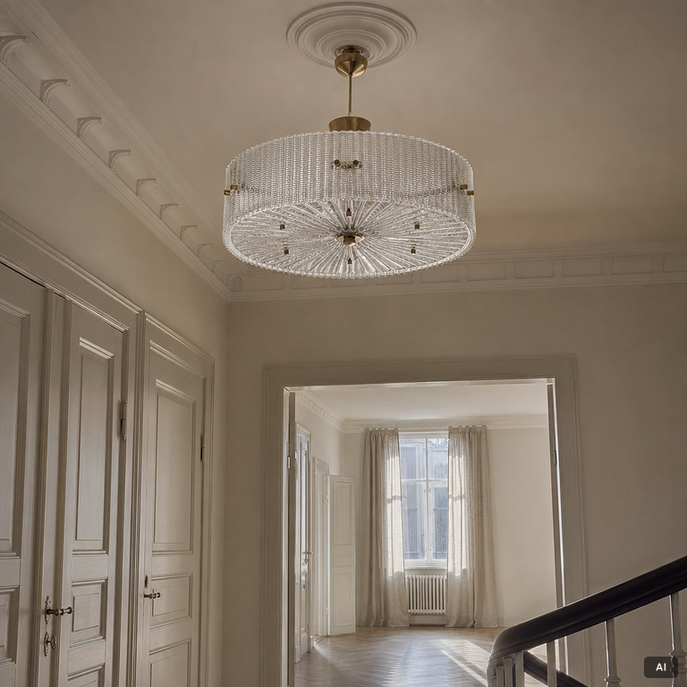 Carl Fagerlund, a ceiling lamp, Orrefors, second half of the 20th century.