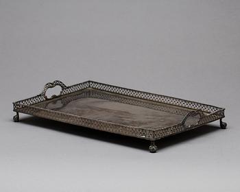 A SILVER WAITER, HOLLAND, 19TH CENTURY.