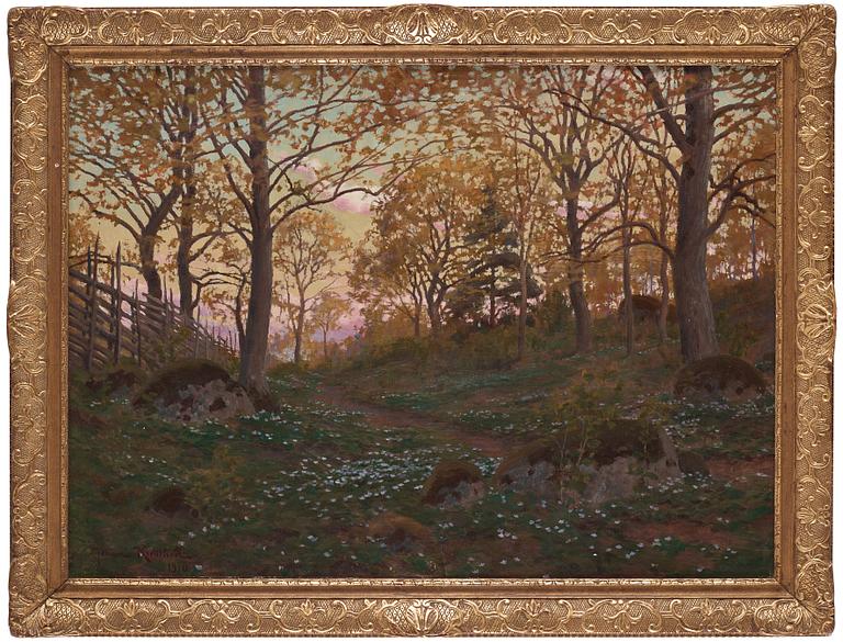 Johan Krouthén, Spring landscape at dusk.