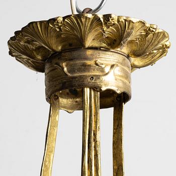Arvid Böhlmarks Lampfabrik, an Art Nouveau ceiling lamp model 3853 A, Stockholm, 1910s.