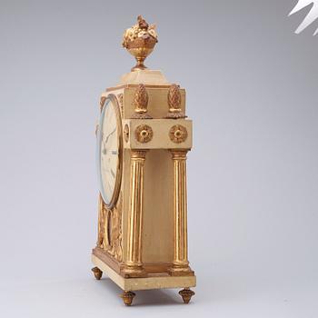 A Gustavian late 18th century mantel clock by N Berg.