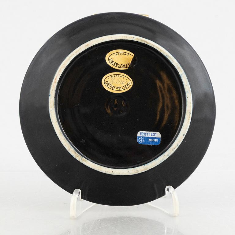 Lisa Larson, vaser, 4 st och fat, 2 st, stengods, ur serien "Varieté", Gustavsberg.