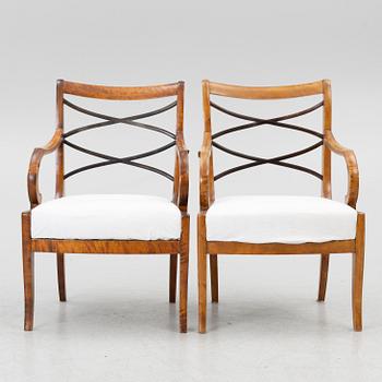 Carl Malmsten, A pair of Swedish Grace armchairs, SMF/Ferdinand Lundquist & Co, Gothenburg 1920s.
