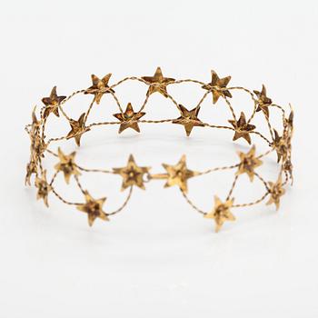 Germund Paaer, A gilded sterling silver wedding crown "Evening jewel". Kalevala Koru, Helsinki 2002.