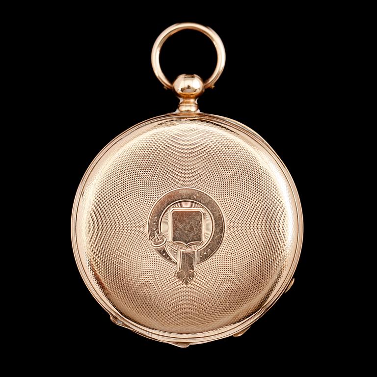 FICKUR, 14 k guld, omkring år 1900.