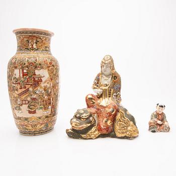 Parti porslin, 3 delar, Satsuma, Japan, 1900-tal.