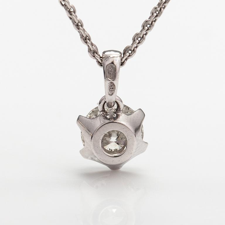 Kaulakoru, 18K valkokultaa, timantti n. 1.00 ct.