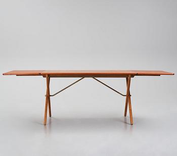 Hans J. Wegner, a teak and oak drop-leaf dining table, Andreas Tuck, Denmark 1950s-1960s.