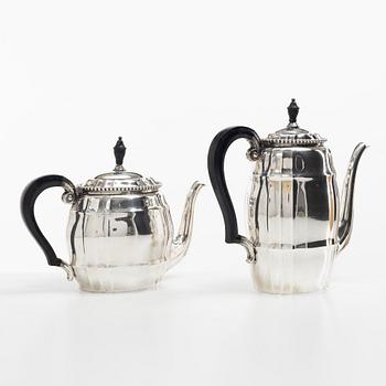 Coffee service, 5 pieces, silver, Hermann Walter, Germany, first half of the 20th century.
