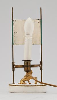 LÄSLJUSSTAKE, marmor, mässing, sengustaviansk, tidigt 1800-tal.