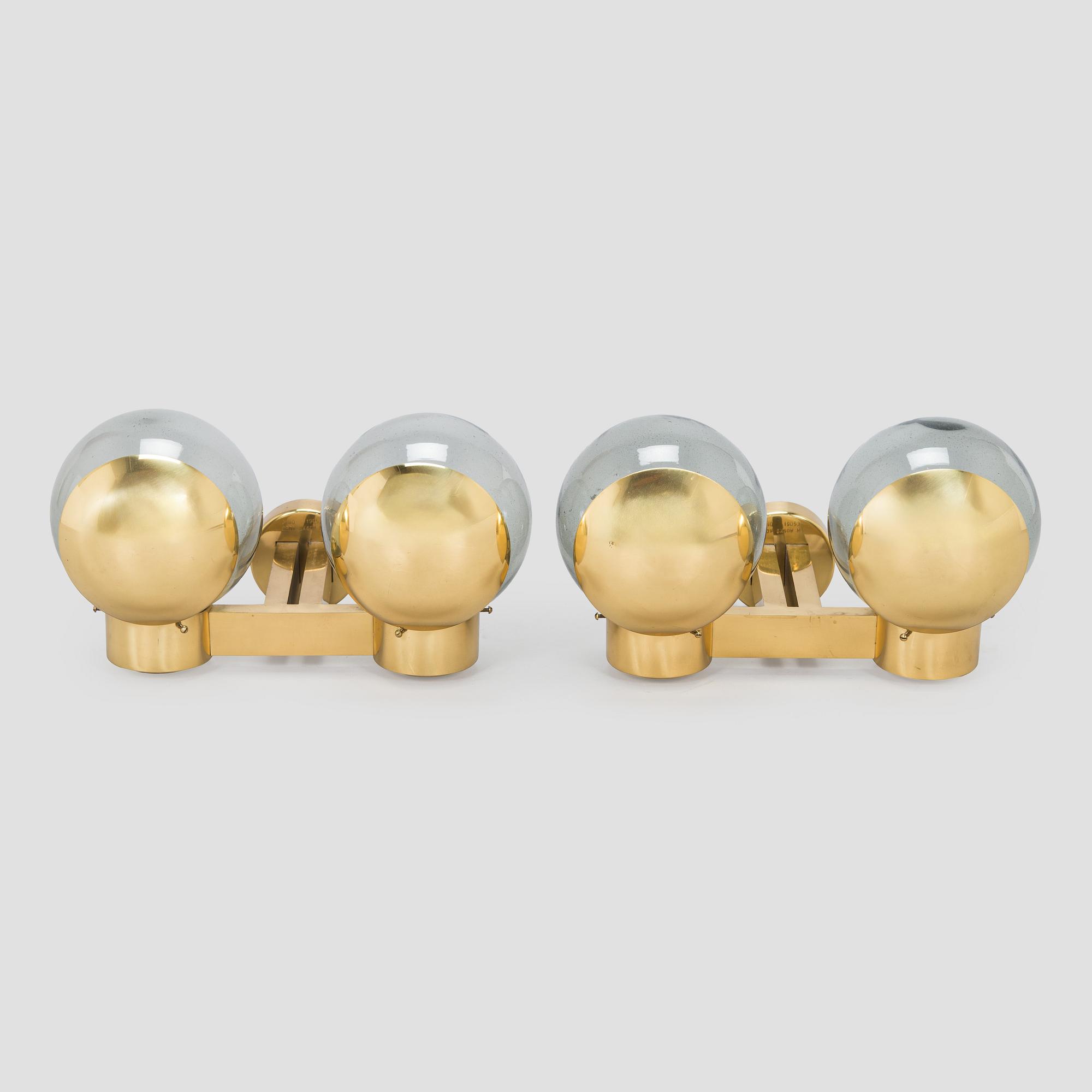 Lisa Johansson-Pape, a pair of mid-20th century model '19053' wall lights, for Orno.