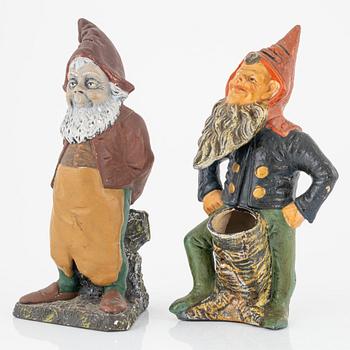 Six ceramic gnomes, first half of the 20th century.