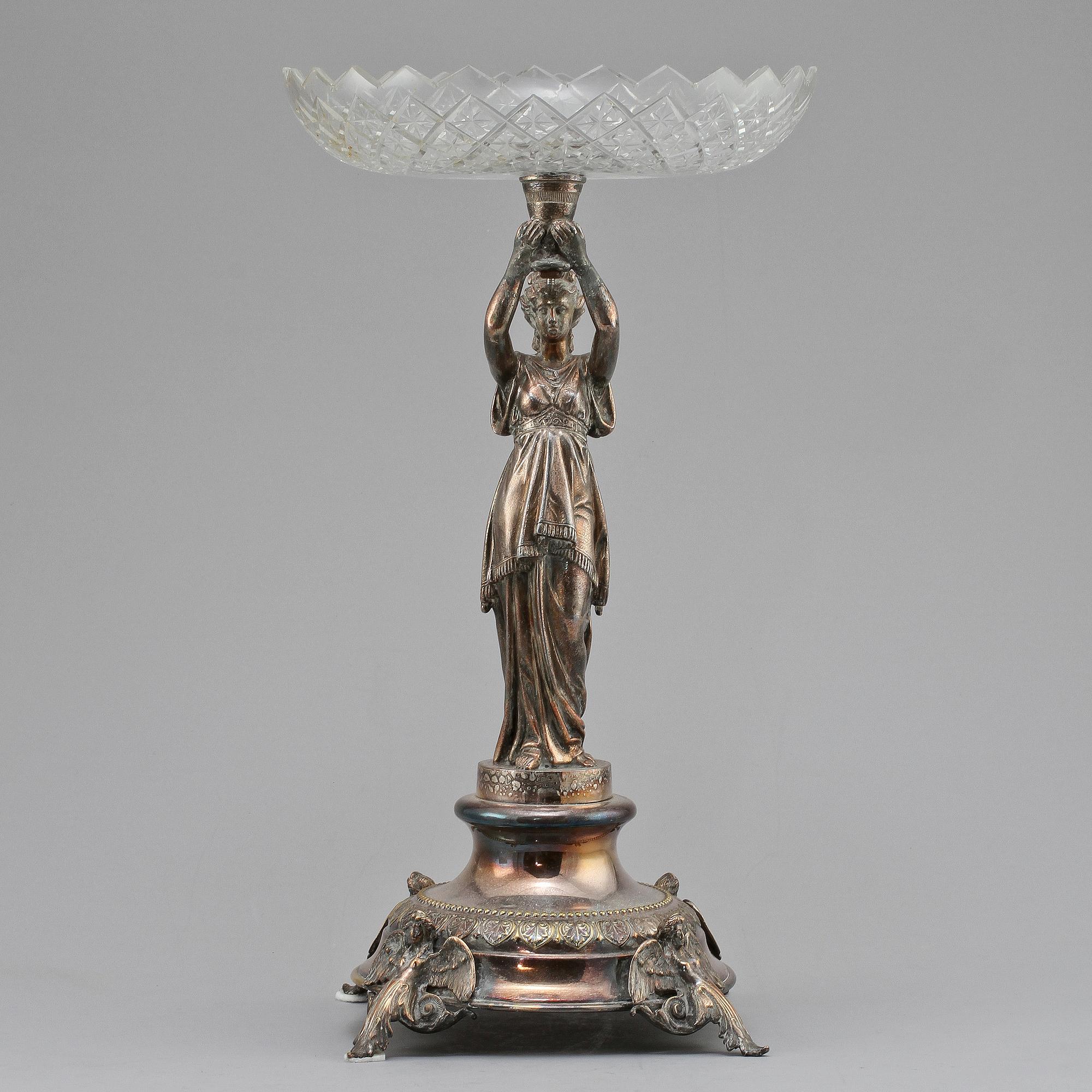 UPPSATSSKÅL, nysilver, omkring sekelskiftet 1900.