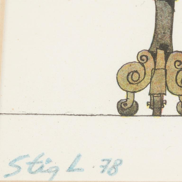 STIG LINDBERG, litografi, signerad, daterad -78.