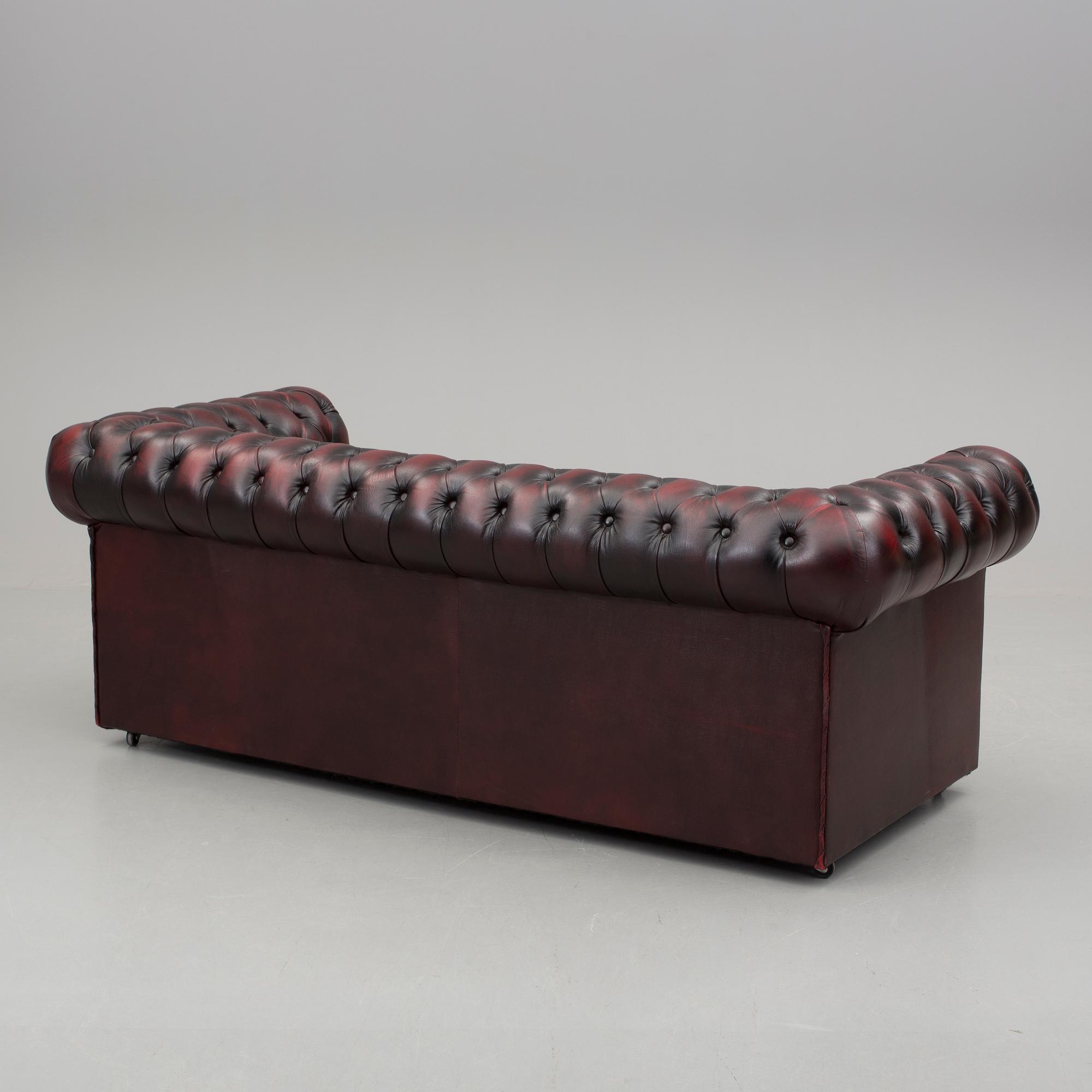 SOFFGRUPP, 3 delar, Chesterfield-modell, 19/2000-tal.
