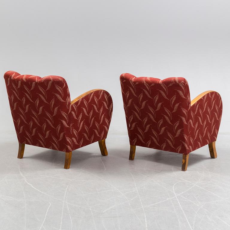 A pair of armchairs, 1940s.