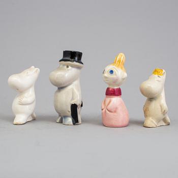 SIGNE HAMMARSTEN-JANSSON, muminfigurer 8 st, keramik, Arabia 1950-tal.