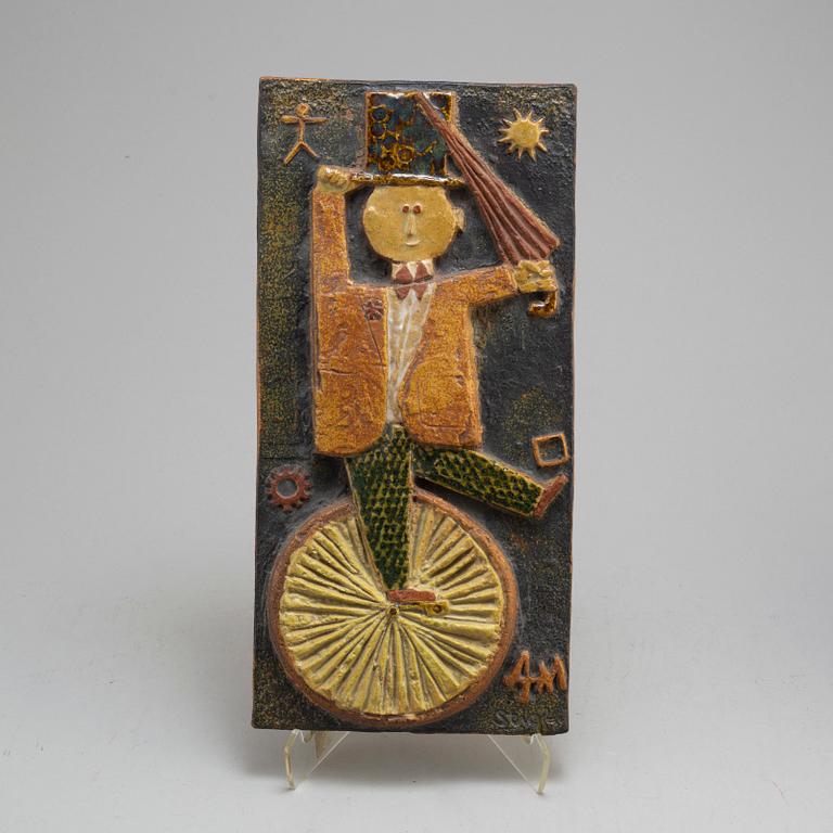STIG LINDBERG, a stoneware wall relief from Gustavsberg.