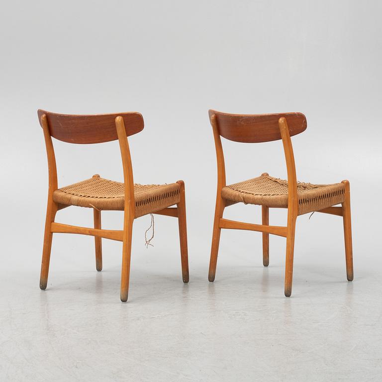 Hans J. Wegner, five 'Spisestolen/CH-23", Ljungströms Möbler, Mariestad, 1960's/70's.