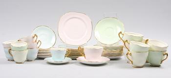 KAFFE- SAMT TESERVIS, 27 delar, porslin, Frentham, England, 1900-tal.