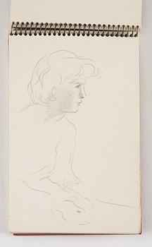 Lotte Laserstein, 10 små skissblock med teckningar.