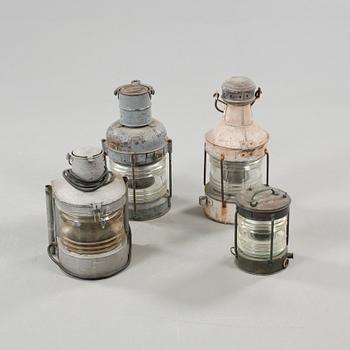 Four lanterns from the first half of the 20th century.