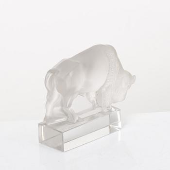 9 glass figurines, Lalique, France.