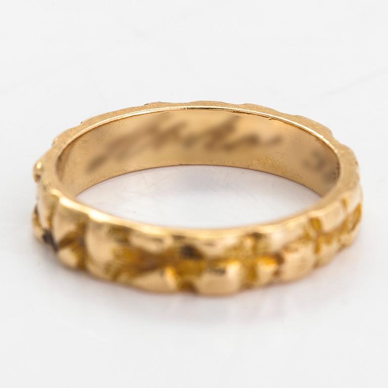 Björn Weckström, an 18K gold ring. Lapponia 1970.